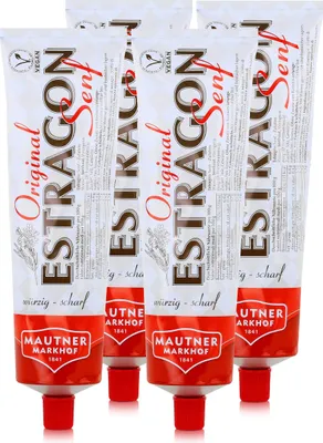 Produktbild von Mautner Estragon Senf 330g - Das würzig scharfe Original (4er Pack)