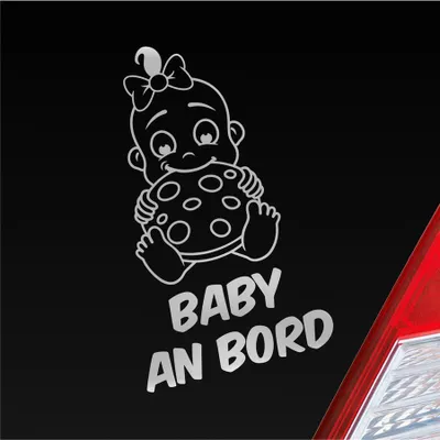 Produktbild von Auto Aufkleber Baby an Bord on Tour Lustig 17x28 cm Silber Sticker Heckscheibenaufkleber