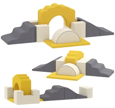 Produktbild von AIYAPLAY 7-teiliges Kinder Schaumstoff Bausteine für Kinder, Gelb