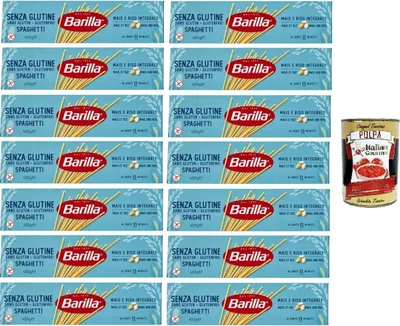 Produktbild von Barilla Pasta Spaghetti Senza Glutine Glutenfrei pasta nudeln, gluten free 14x 400gr+ Italian Gourmet polpa 400gr
