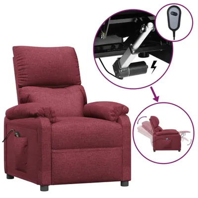Image de vidaXL Fauteuil relax électrique vin rouge tissu