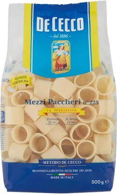 Produktbild von 10x Pasta De Cecco 100% Italienisch mezzi paccheri n. 225 Nudeln 500g