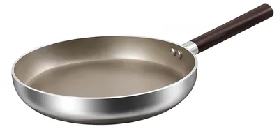Produktbild von Cheffinger, Antihaft Pfanne 28cm Induktion mit Holzoptik Griff, Silber