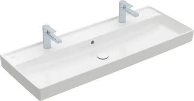 Productafbeelding van Villeroy & Boch Collaro wastafelmeubel met kast, 120 cm, met overloop, 2 kraangatings