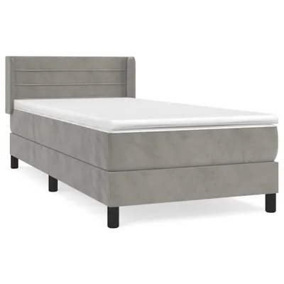 Obrázok produktu pre vidaXL Boxspring posteľ s matracom Svetlo sivá 80x200 cm Velvet
