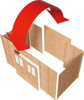 Produktbild von Karibu Geräteraum Einzelcarport mit Doppelflügeltür
