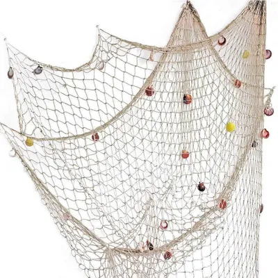 Dekoratives Fischernetz 200x150 cm mit Muscheln, mediterran