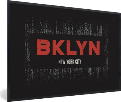 Produktbild von MuchoWow® MuchoWow® Gerahmtes Poster New York - Brooklyn - Schwarz 60x40 cm - Poster mit zchwarzem Bilderrahmen - Printing - Wanddeko Schlafzimmer
