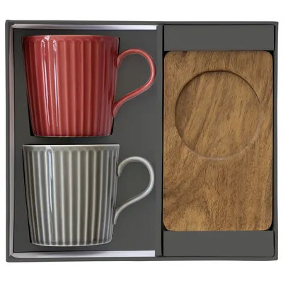 Imagen del producto de Tazas y platillos de porcelana, diseño "Take A Break", modelo 1