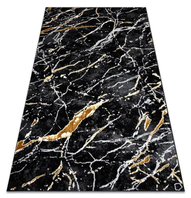 Image de Tapis ALLURE 1963 Marbre - Structurel, élégant, glamour noir / L'or noir 180x270 cm