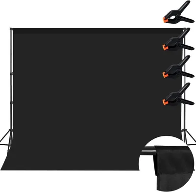 Produktbild von Hintergrundtuch schwarz, 2 x 3 m, Stoff, für Fotografie