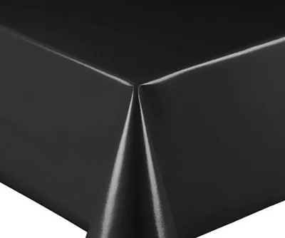 Produktbild von PVC Tischdecke UNI SCHWARZ Wachstuch · Breite & Länge wählbar · abwaschbare Tischdecke Glatt glänzend, Größe:140 x 2500 cm