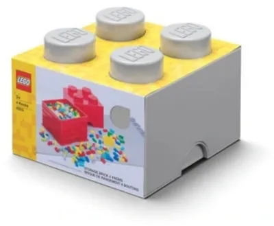 Produktbild von LEGO Storage Brick 4Medium Stone Grey, Spielzeug-Aufbewahrungsbox, Grau, Freistehend, Einfarbig, Rechteckig, Polypropylen (PP)
