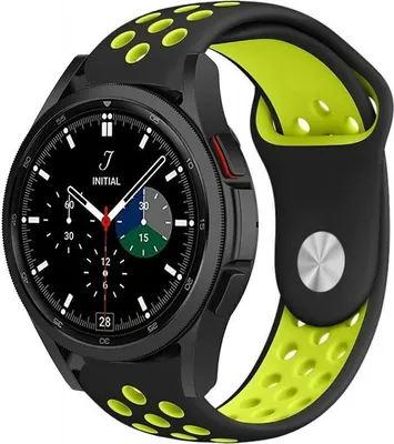 Produktbild von Strap-it Samsung Galaxy Watch 4 Classic 46mm Sportarmband (Schwarz/Gelb)