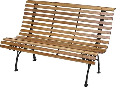 Imagen del producto de Banco de jardín | Dimensiones: 80x122x70 cm | Banco para sentarse, banco para parques, banco de madera | Capacidad para 2 personas, hierro fundido y madera, 22 kg | Color: marrón claro