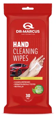 Produktbild von Dr. Marcus TITANIUM Handreinigungstücher Zitrone - Feuchte Tücher für unterwegs - Wasserlose Reinigungstücher - Zitronenduft - 30 Stück [DRM76433]