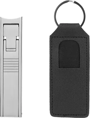 Produktbild von INF Edelstahl-Fingernagelknipser mit Lederetui - Schwarz