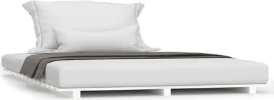 Image de vidaXL Lit en bois massif blanc 140x190 cm pin