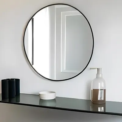 Produktbild von Moderner Spiegel ORLONA schwarz Ø60 cm
