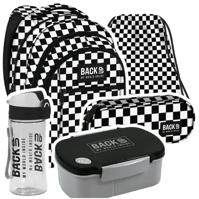 Produktbild von BACKUP Schulset 5 Teile Set SCHULRUCKSACK ab der 5. Klasse mit reflektoren ergonomisch leicht für Teenager RUCKSACK Mädchen & Jungen HOHE QUALITÄT 26L