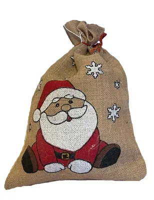 Produktbild von Riffelmacher Nikolaus Jutesack 48 x 36 cm "Süßer Santa" |Beige Rot