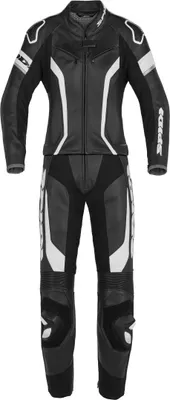 Image de Spidi Laser Touring 2-pièces combinaison cuir moto femme, noir/blanc, 44