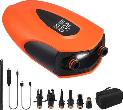 Produktbild von Elektrische Luftpumpe, 12000 mAh Batterie, Digitales LCD-Display, Orange, Orange
