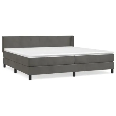 Produktbild von vidaXL Boxspringbett mit Matratze Dunkelgrau 200x200 cm Samt