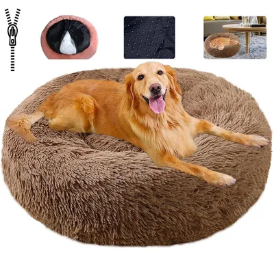 Immagine prodotto di Cuccia per animali domestici, morbida e lavabile, cuscino per cani, marrone, taglia M - 60 cm