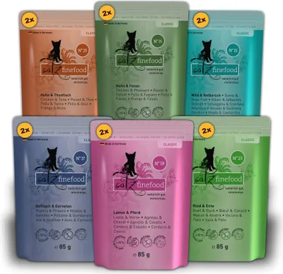 Produktbild von catz finefood Multipack 2 12x85g Beutel Feinkost Katzenfutter nass Mix Huhn