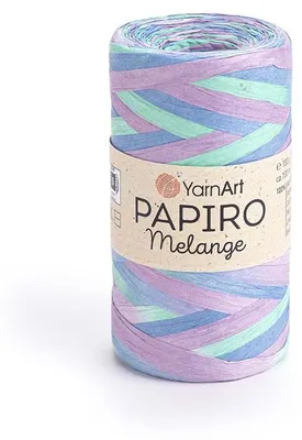 Produktbild von YarnArt Papiro Melange 2305 Papier-Raffia 100g/130m für Taschen & Hüte, Violett-Blau-Grün