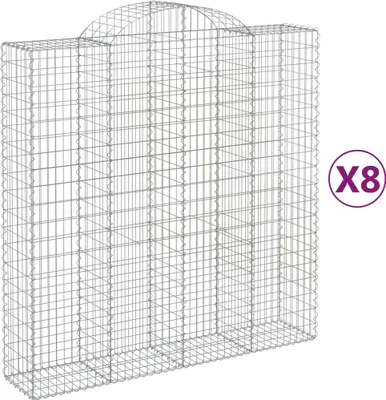 Produktbild von vidaXL Gabionen mit Hochbogen 8 Stk. 200x50x200/220cm Verzinktes Eisen