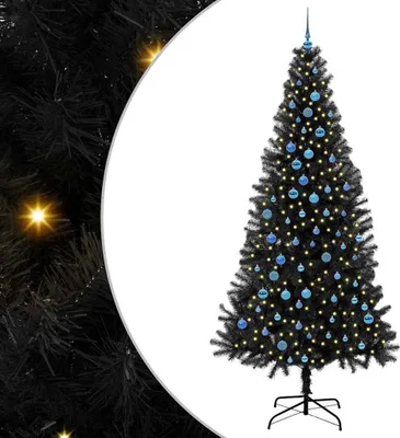 Obrázok produktu pre Nábytkový vianočný stromček s 300 LED diódami so stojanom čierny 240 cm PVC - Vianočné girlandy 3396503