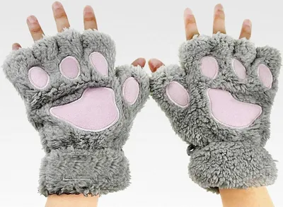 Produktbild von Fingerlose Halbhandschuhe für Damen und Mädchen aus Plüsch