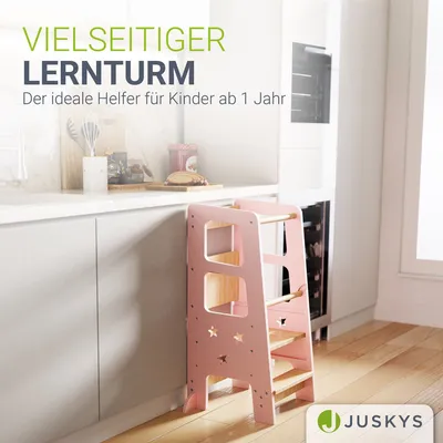 Produktbild von Juskys Lernturm Henny - für Kinder ab 1 Jahr, Stehhilfe - Rosa
