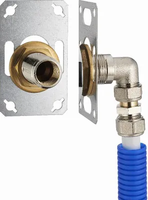 Produktbild von FIXSYSTEM simple: Komplettes Befestigungsset für einen einfachen Wandmischer M1/2 (15x21) Kompressions-Zulaufbogen für Mehrschichtrohr NOYON & THIEBAULT - Ø 16 mm, Ausgang Innengewinde 1/2" (15x21) - 33"