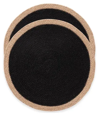 Produktbild von Set aus 2 Runden Jute Handgefertigte Platzsets 38 x 38 cm