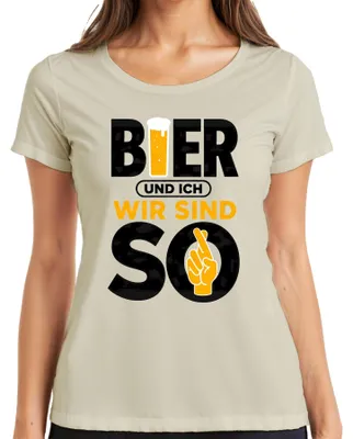 Produktbild von Bier und ich wir sind so Lustig Saufen Party Vatertag Alkohol JGA Damen T-Shirt, Natur, M