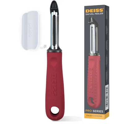 Zdjęcie produktu dla Obieraczka do warzyw Deiss PRO Premium – ostrze ze stali nierdzewnej, ergonomiczny i antypoślizgowy uchwyt, idealna do obierania ziemniaków i innych warzyw w kuchni