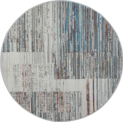 Produktbild von MY-RUG Teppich,Tove, 120x120, Kurzflor-Teppich, grau, weich, gemütlich, mit schönem Muster, flachgewebt, rund