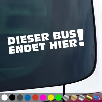 Produktbild von PantherPixel Bus Aufkleber Endet Hier Camping Reisen Transporter Sticker Auto Geschenkidee Farbe Weiss