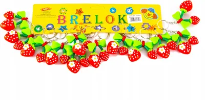 Zdjęcie produktu dla BRELOK TRUSKAWKA gumowy ZESTAW 12szt BRELOCZEK
