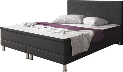 Inter Handels Boxspringbett Esra, 140x200, Anthrazit