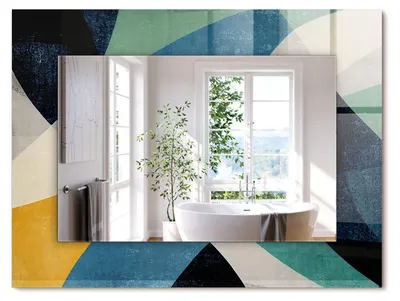 Produktbild von Abstrakte farbige Muster – Rechteckiger Spiegel mit Druck 80x60 cm – Modern - Dekorativ für die Wand
