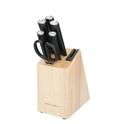 Produktbild von Kitchenaid classic 6-teiliges Messerset mit Block, sharp high-carbon japanese steel kitchen knives und rubberwood holder