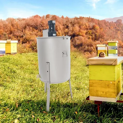 Produktbild von Elektrische Honigschleuder – 140 Watt – für 4 Waben – aus Edelstahl – Silberfarben – für Imker