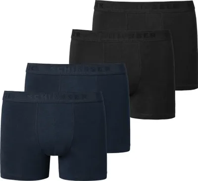 Produktbild von SCHIESSER Jungen Shorts 4er Pack - Serie 95/5, einfarbig, Organic Baumwolle Schwarz/Dunkelblau 176