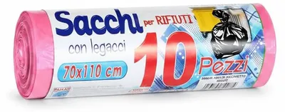 Immagine prodotto di Sacchi per rifiuti con chiusura, 70 x 110 cm, vari colori, 10 pezzi (rosa)