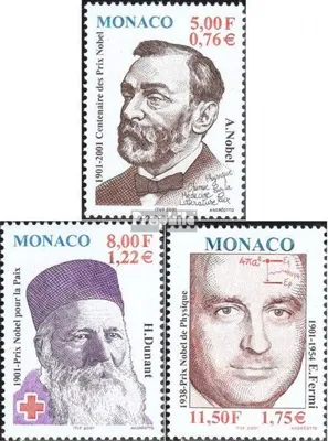 Produktbild von Briefmarken Monaco 2001 Mi 2566-2568 (kompl.Ausg.) postfrisch Nobelpreis
