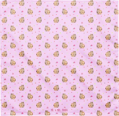 Produktbild von Mr. & Mrs. Panda Haartuch Bären Liebe M - Rosa - Geschenk, Blume, Stirnband, Freundin, Kopftuch, Halstuch, Bär, Kuscheln, Umarmung, Dreieckstuch, Haarband, Bandana